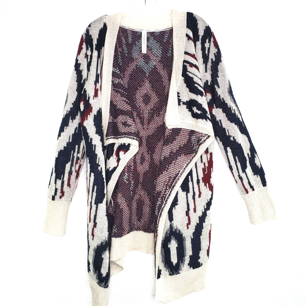 Aeropostale Aztec Print Long Open Cardigan